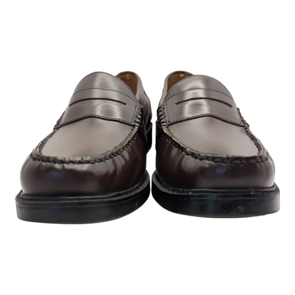 NUNN BUSH Men's Lincoln Moc Toe Penny Loafer Shoes Burgundy Brown Leather 13